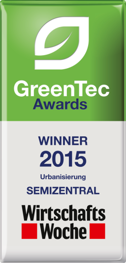 Siegel des Green-Tech Award 2015