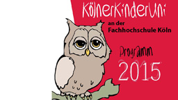 Eule auf dem Titel des Programmhefts der KinderUni 2015 (Bild: FH Köln)
